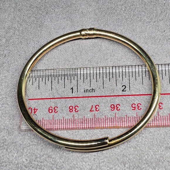 14K Yellow Gold Bangle Bracelet Crossover EUC - Picture 3 of 4